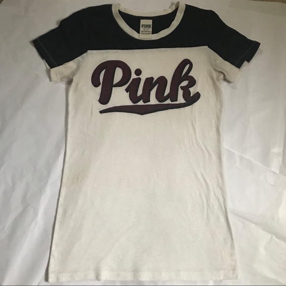 PINK Tee Shirt XS black, white and Maroon logo - Picture 3 of 5